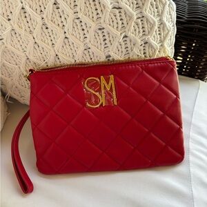 SM Red Quilted Clutch Bag